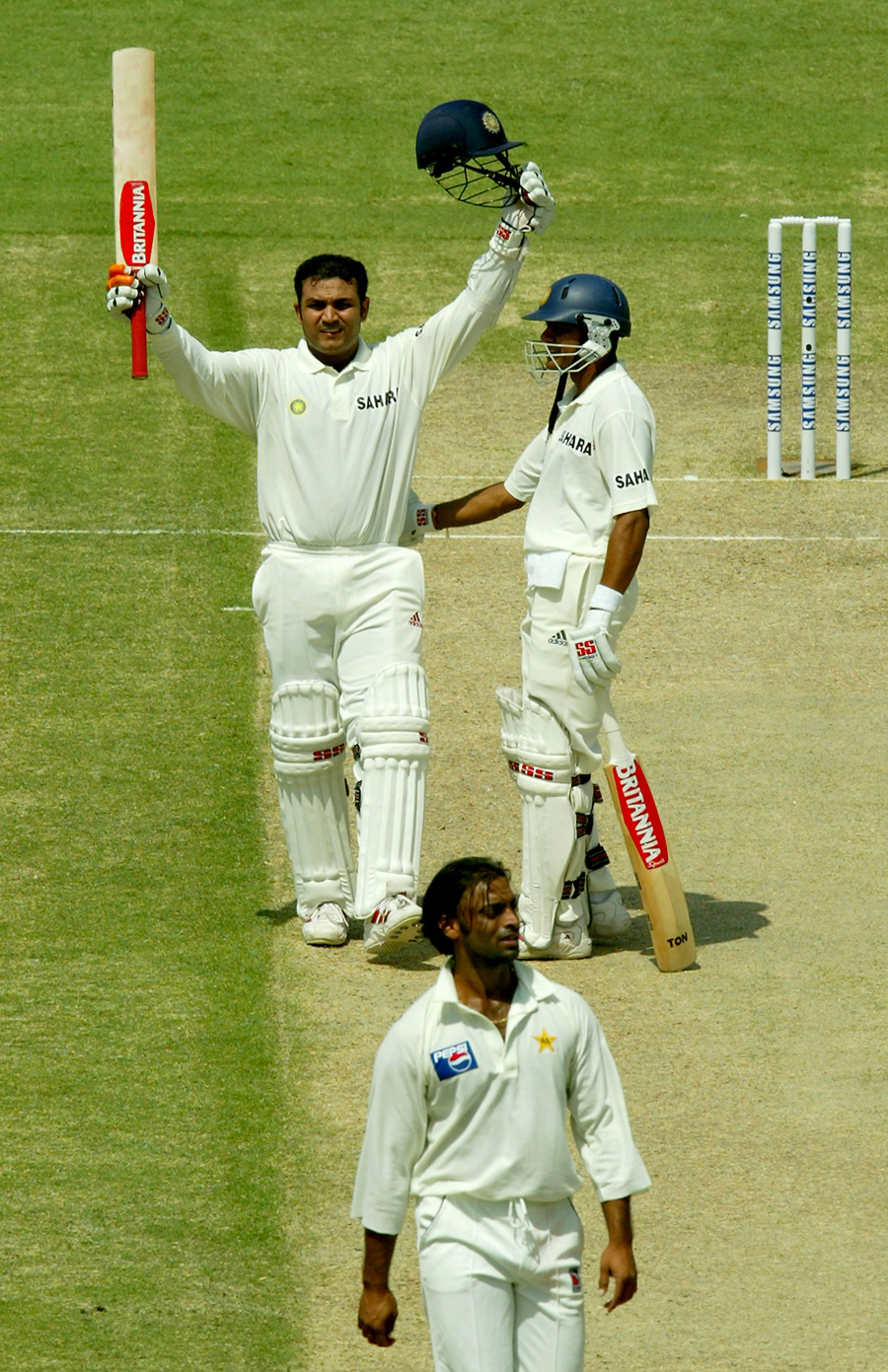 At a strike rate of 82, Virender Sehwag gets to 300 with a massive six