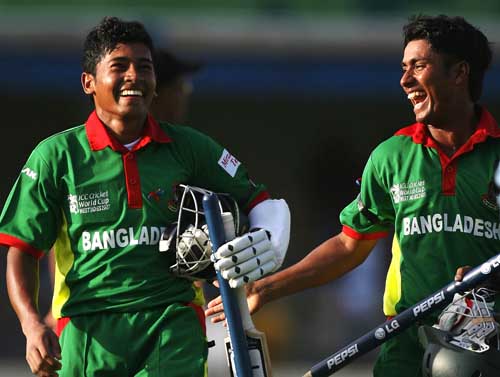 Mushfiqur Rahim and Mohammad Ashraful bask in the glory of the victory