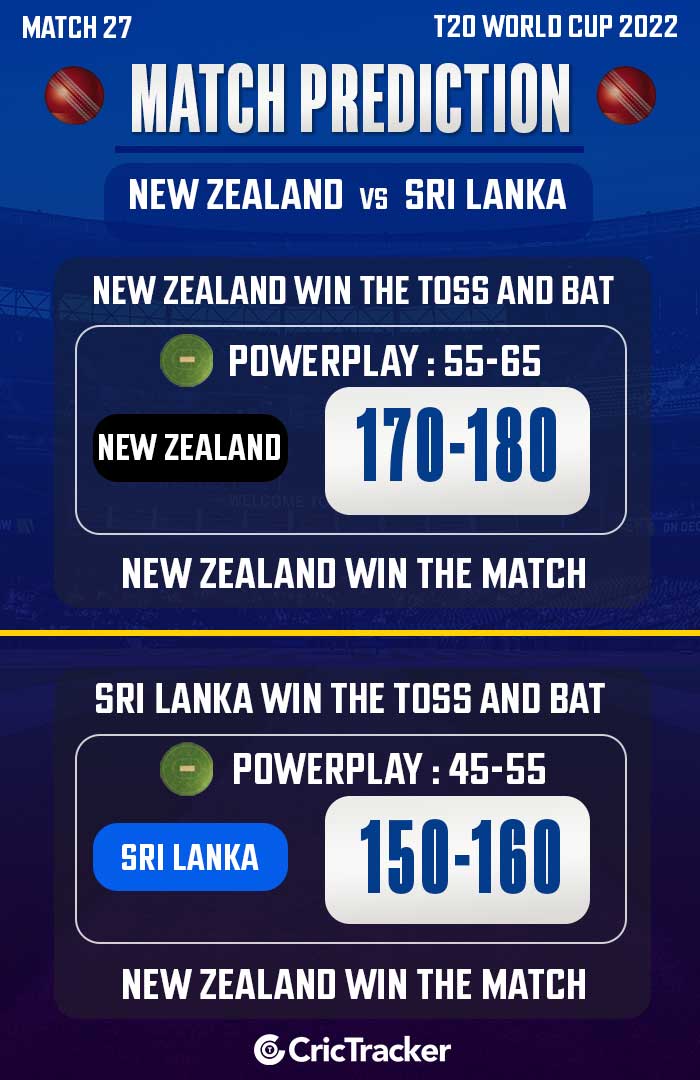 Today match team T20 WC 2022: Match 27, NZ vs SL Match Prediction – Who ...