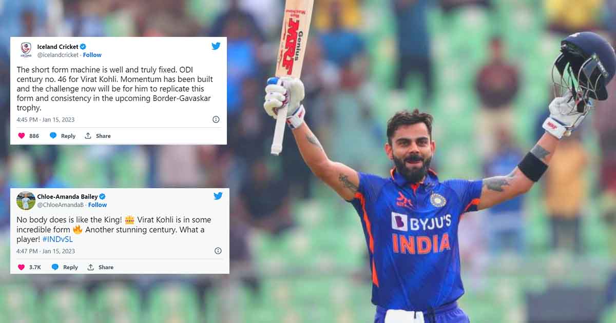 IND Vs SL: Twitter Goes Wild As Virat Kohli Scores 46th ODI Ton