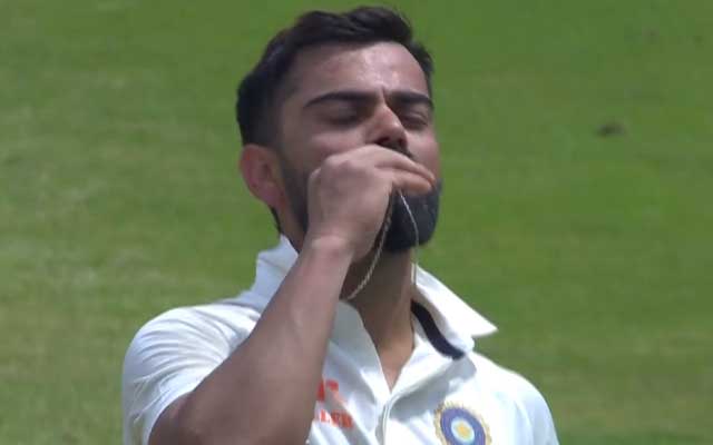 Ind Vs Aus Virat Kohli Brings Out Signature Celebration Upon Reaching 28th Test Ton Kisses 