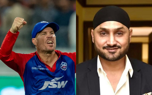 David Warner and Harbhajan Singh