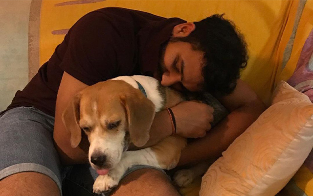 Rohit Sharma with Dog.