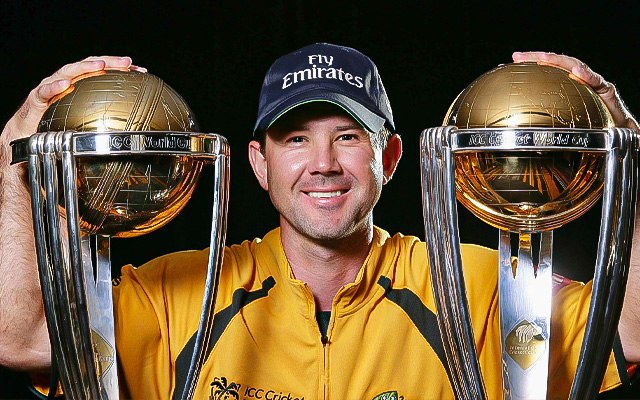 Ricky Ponting with WC trophy