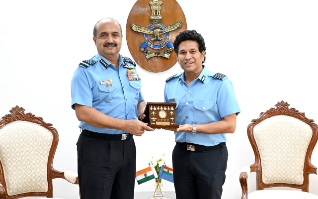 ‘Blues Forever’ – Sachin Tendulkar’s photos with Air Chief Marshal VR Chaudhari grab spotlight