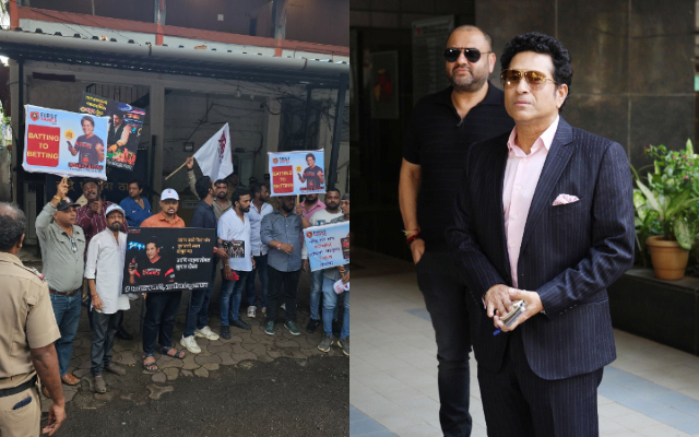 Protests outside Sachin Tendulkar’s house over association with Online Gaming Ad