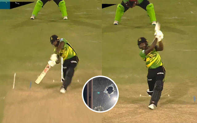 Fabian Allen smashes window with an enormous six in clash against Guyana Amazon Warriors