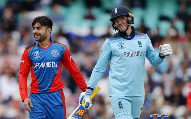 Rashid Khan against England in 2019.