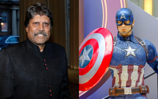 Kapil Dev and Captain America.