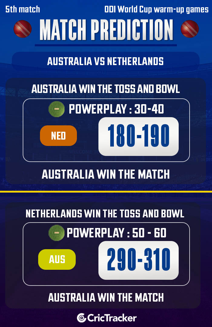 Australia vs Netherlands, 5th match, ODI World Cup warmup games