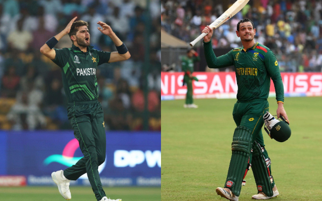 Quinton de Kock and Shaheen Afridi.