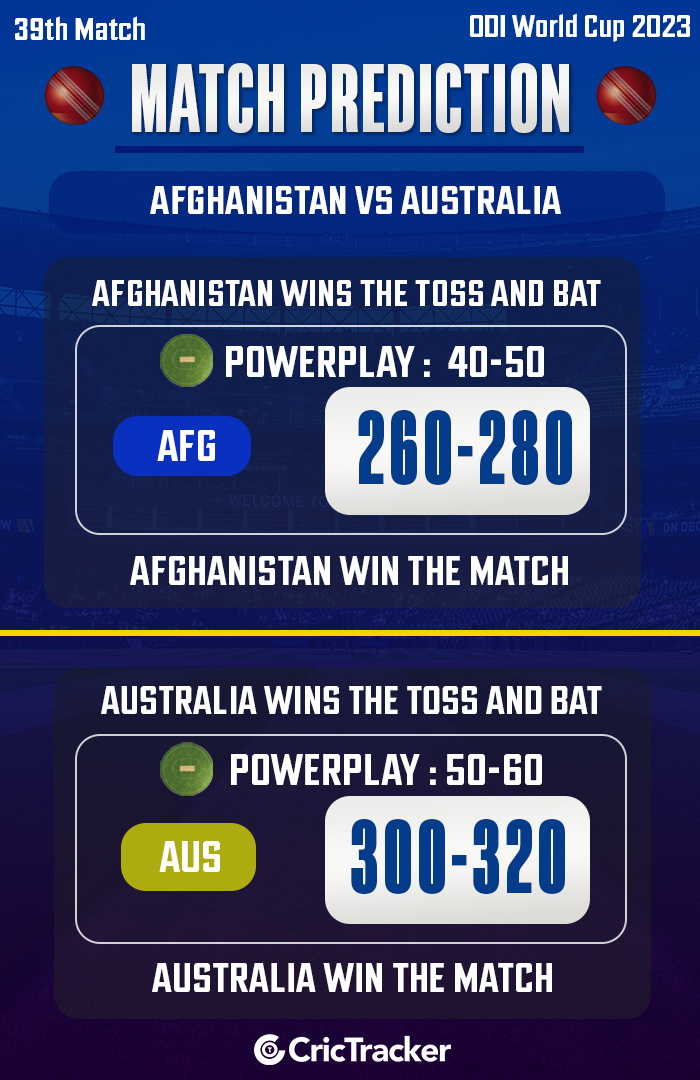 AUS vs AFG Dream11 Prediction, World Cup Fantasy Team Today's, Playing XI,  Squads for Match 39