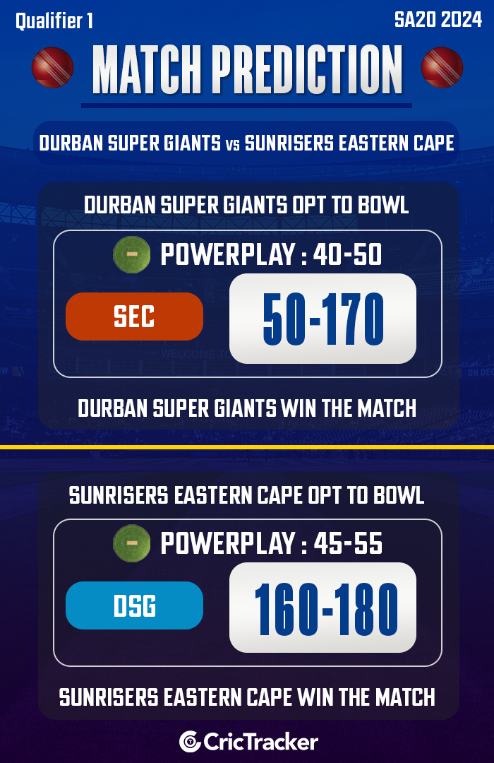 DSG vs SEC Match Prediction, Qualifier 1