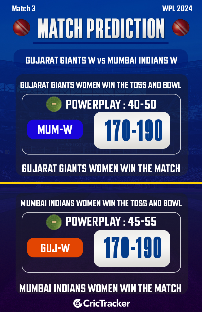 GUJ-W vs MUM-W Match Prediction – Who will win today’s WPL match between Gujarat and Mumbai?