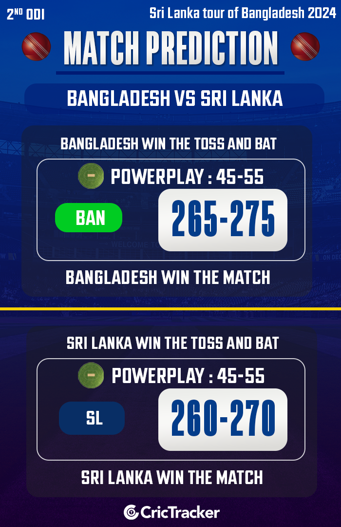 BAN vs SL Match Prediction: Who will win today’s 2nd ODI match?
