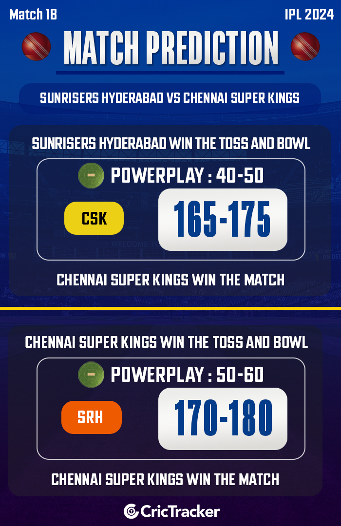 SRH vs CSK Match Prediction – Who will win today’s IPL match between Hyderabad vs Chennai? 
