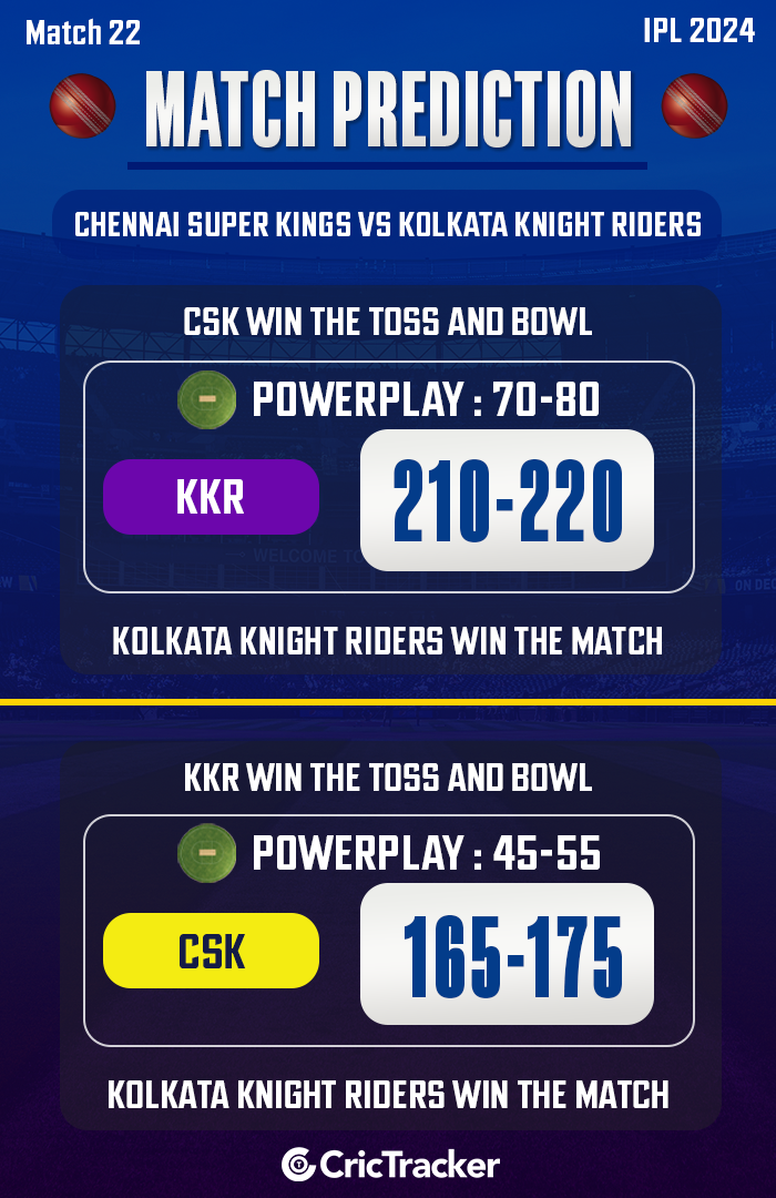 IPL 2024: Match 22, CSK vs KKR Match Prediction: Who will win today IPL match?