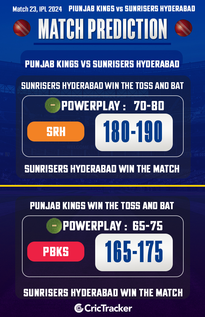 IPL 2024: Match 23, PBKS vs SRH Match Prediction: Who will win today IPL match?