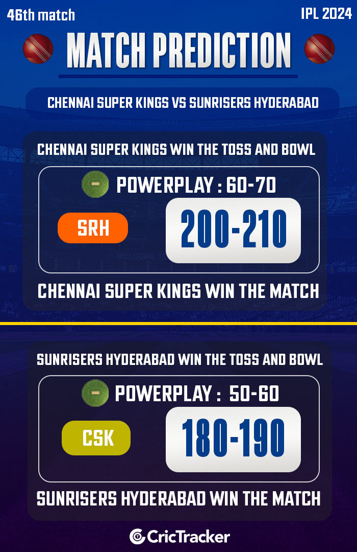 IPL 2024: Match 46, CSK vs SRH Match Prediction: Who will win today IPL match? - CricTracker
