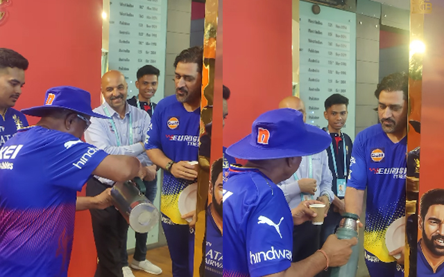 Watch: MS Dhoni visits RCB’s dressing room ahead of do-or-die clash, video goes viral