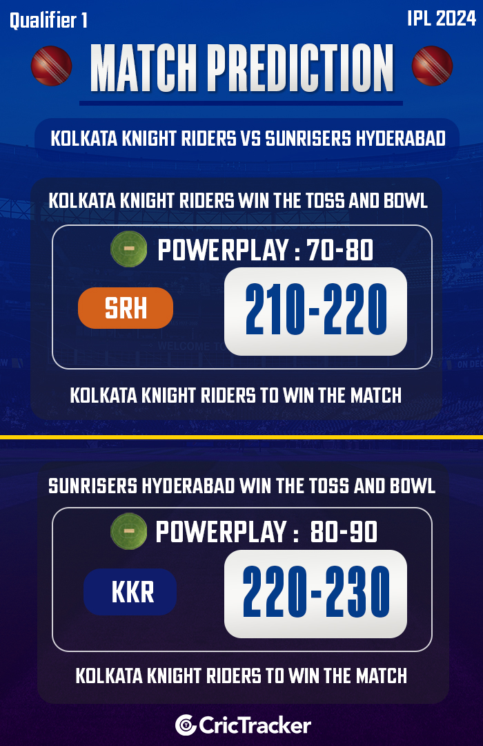 IPL 2024: Qualifier 1, KKR vs SRH Match Prediction - Who will win today's IPL match? - CricTracker