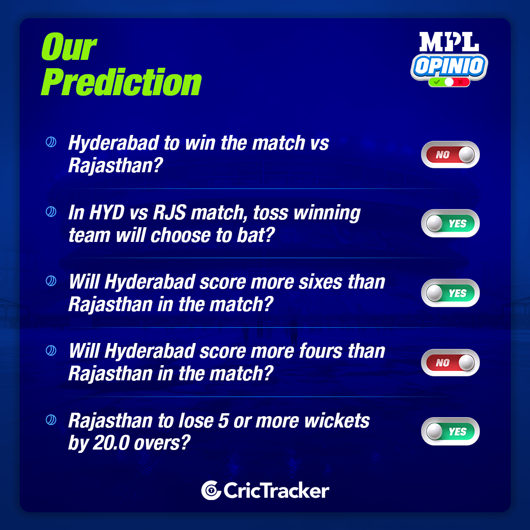 IPL 2024: Qualifier 2, SRH vs RR MPL Opinio Prediction – Who will win today’s IPL match? - CricTracker