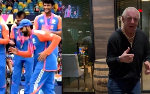 Watch: WWE Hall of Famer Ric Flair responds to Rohit Sharma imitating his walk to collect T20 WC trophy, video goes viral