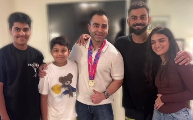 Virat Kohli meets family members upon reaching Delhi after T20 World Cup win