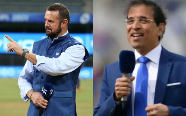 Simon Doull and Harsha Bhogle.