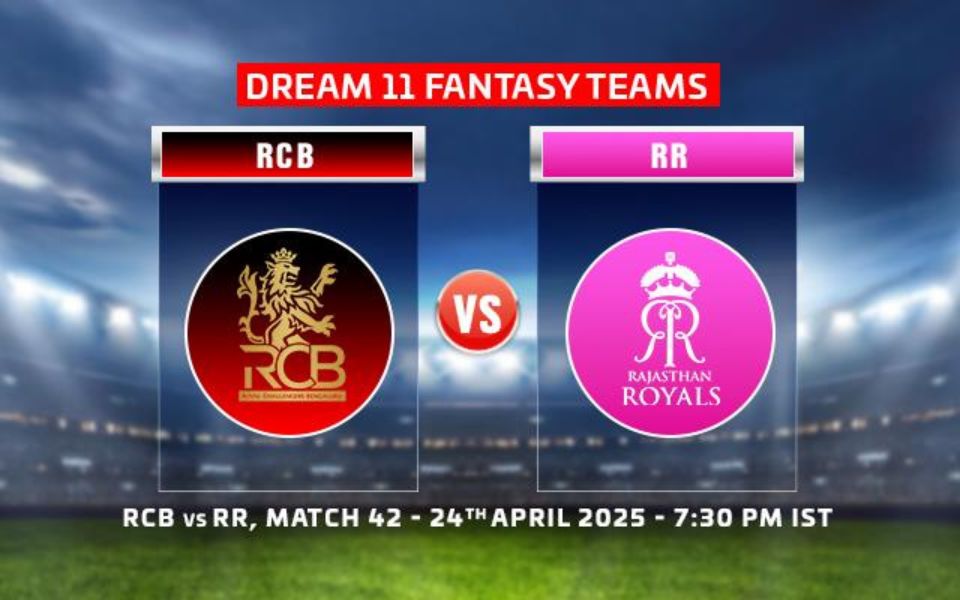 IPL 2024: RCB vs RR Dream11 Prediction, Match 42