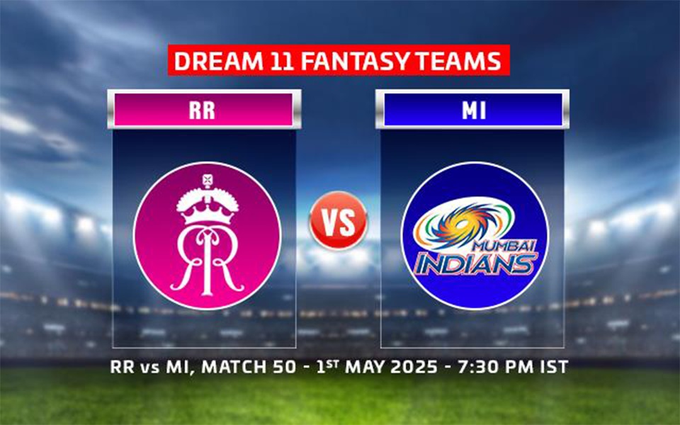 RR vs MI Dream11 Prediction, Match 50