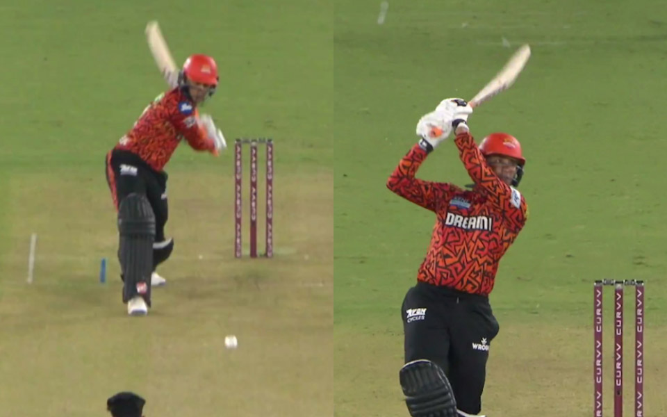 [Watch] IPL 2025: Abhishek Sharma gives Mohammed Siraj charge to hammer powerful six