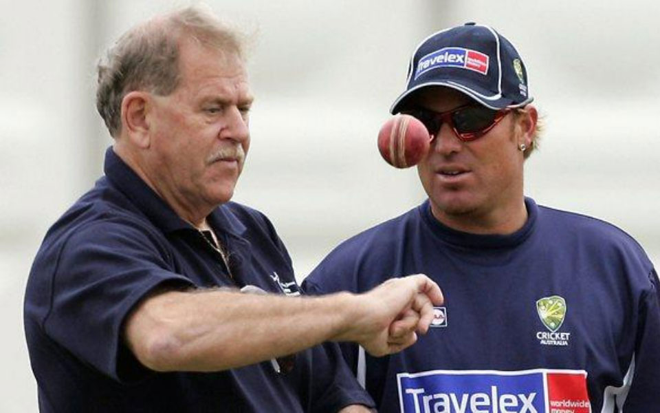 Terry Jenner and Shane Warne