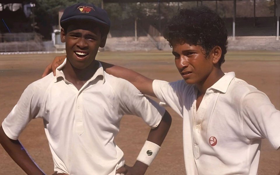 Vinod Kambli and Sachin Tendulkar