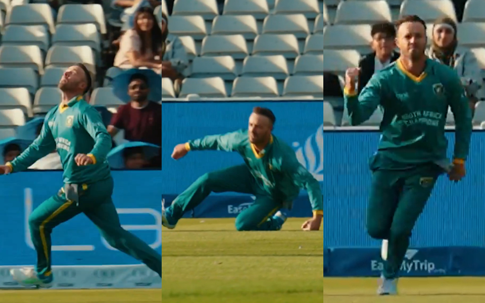 [Watch] WCL 2025: AB de Villiers' otherworldly catch sends back Chris Lynn | CricTracker