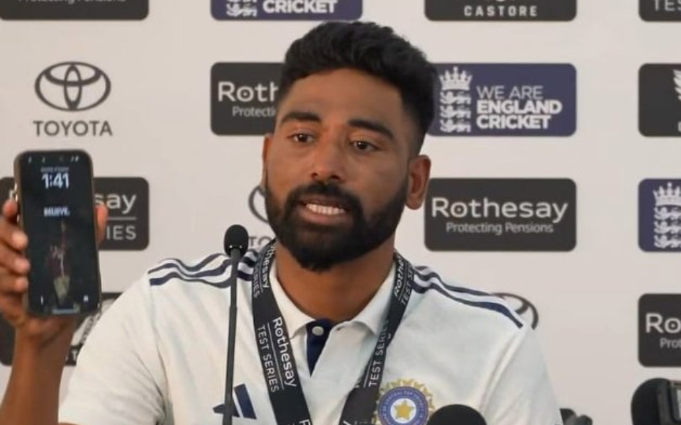 ENG vs IND 2025: Mohammed Siraj flaunts ‘Believe’ wallpaper during press conference | CricTracker