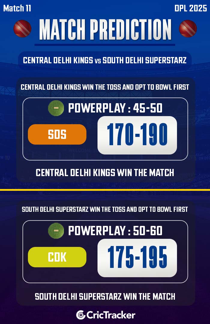 Central Delhi Kings vs South Delhi Superstarz, Match 11