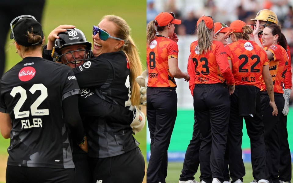 The Hundred Women's 2025: Manchester Originals Women [left] and Birmingham Phoenix Women [right]