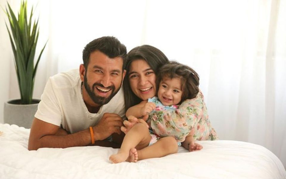 Cheteshwar Pujara with his family