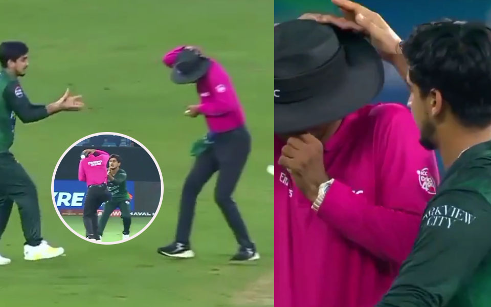 Ball hits umpire during PAKvsUAE Match