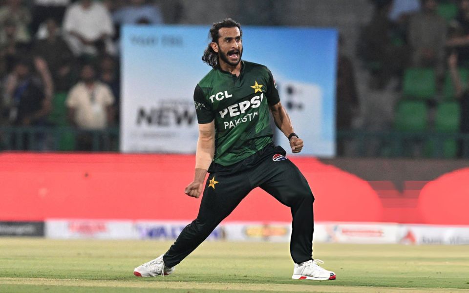 A file image of Pakistan bowler Hasan Ali