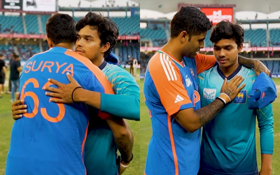 Suryakumar Yadav comforts Dunith Wellalage in touching pre-match gesture