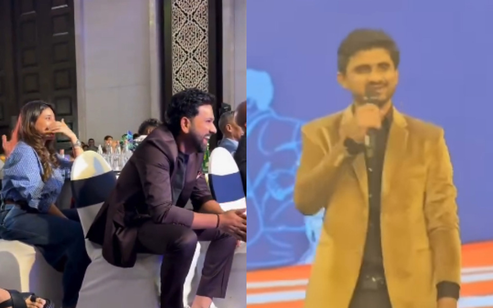 [WATCH]: Rohit Sharma can't control his laughter at MS Dhoni's mimicry