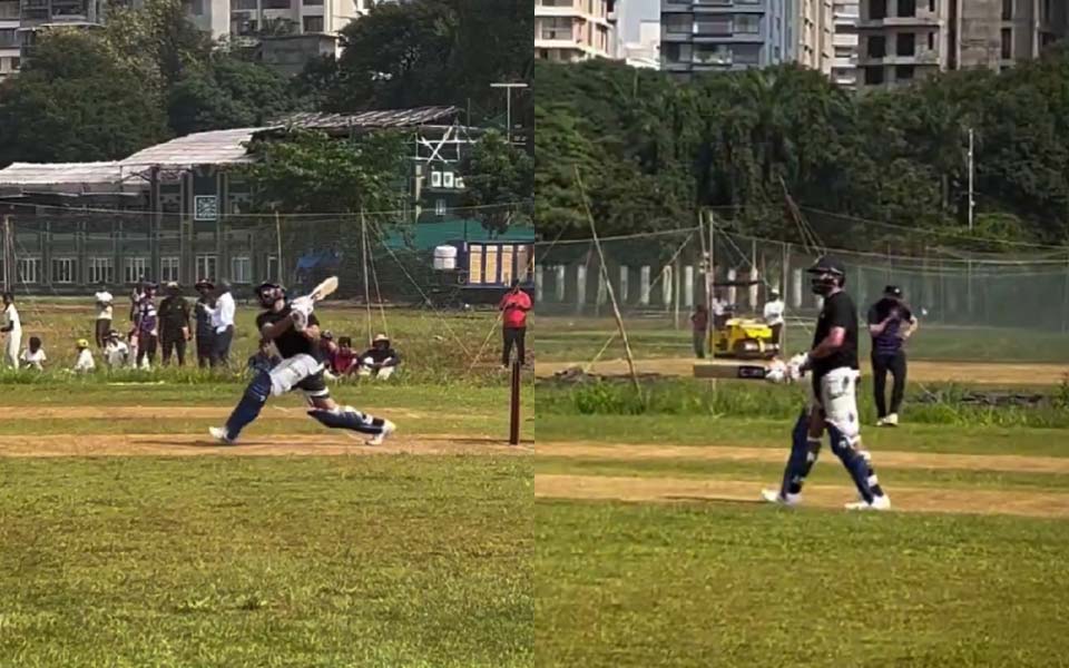 [WATCH] Rohit Sharma damages his own Lamborghini with a six at Shivaji Park