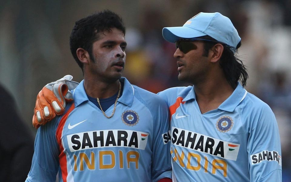 Sreesanth and MS Dhoni