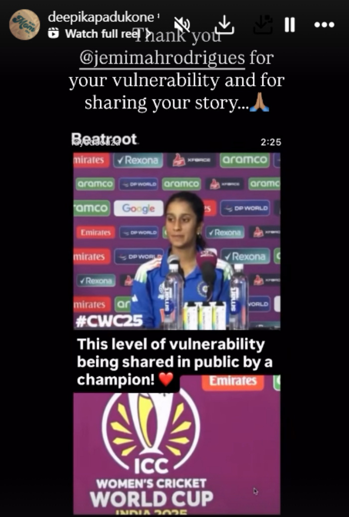 Jemimah Rodrigues and Deepika Padukone