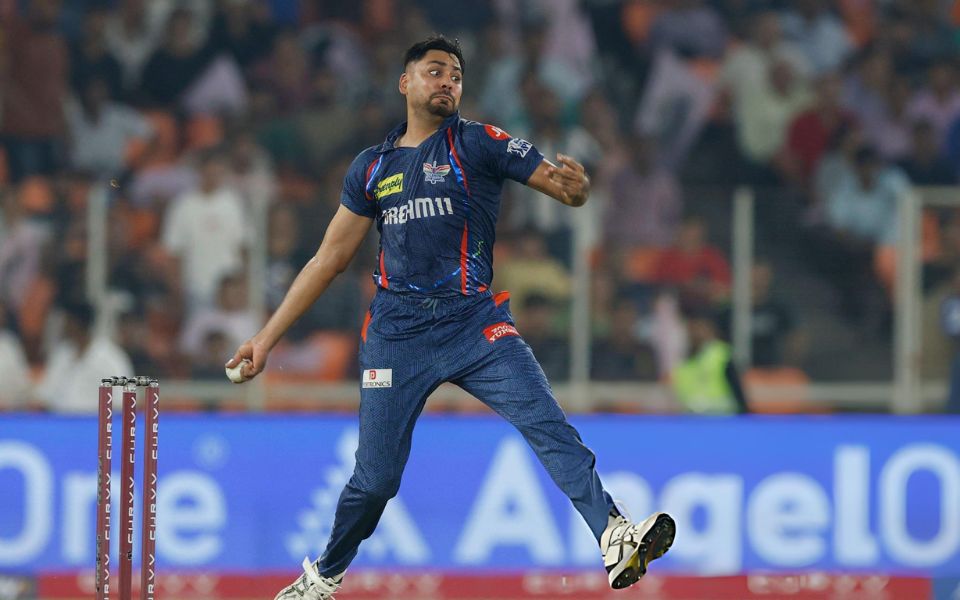 Avesh Khan during IPL 2025