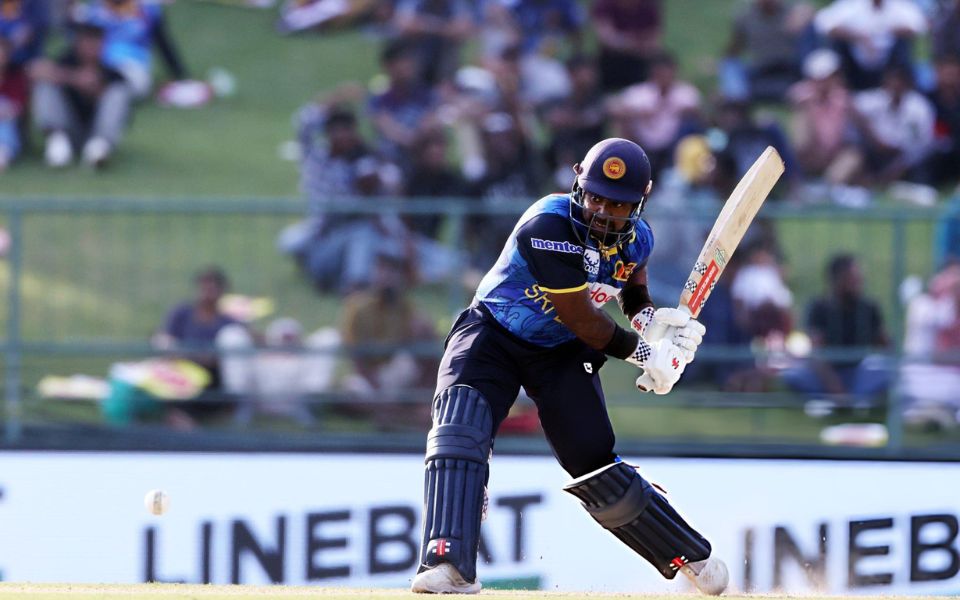 Sri Lanka's captain Charith Asalanka during an ODI match