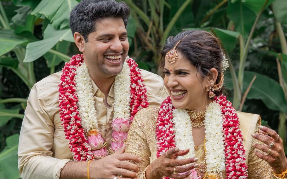 Ex-CSK cricketer ties knot with actor Samyuktha in traditional wedding in Chennai