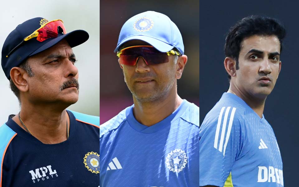 Ravi Shastri, Rahul Dravid and Gautam Gambhir